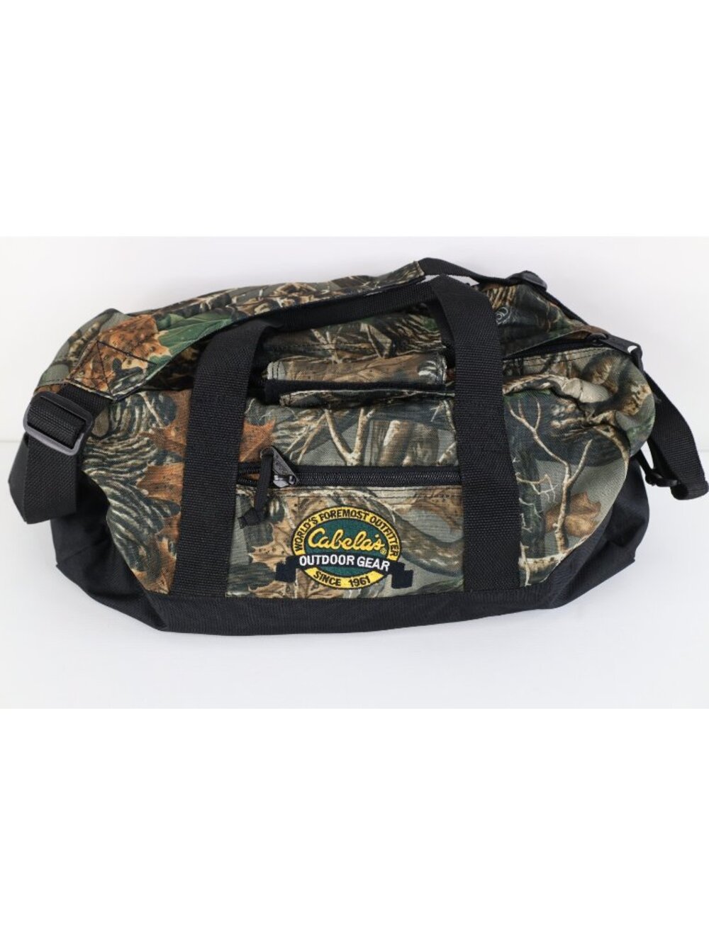 Vintage 90s Y2K Cabelas Ripstop Camouflage Handled Duffel Bag Carry On Ammo Bag